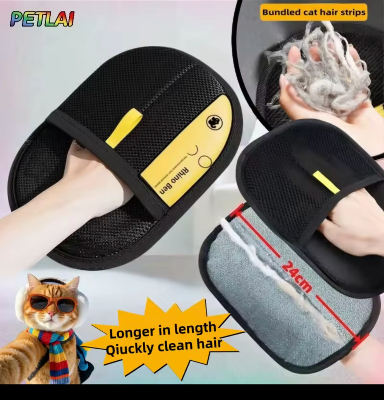 Pet hair glove removal Cat Grooming Reusable Electrostatic Dedusting Brush Dog H