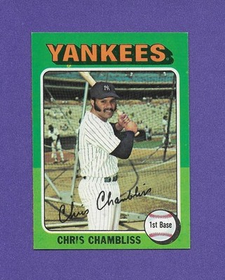 1975 Topps #585 Chris Chambliss NY New York Yankees Centered NM/MT