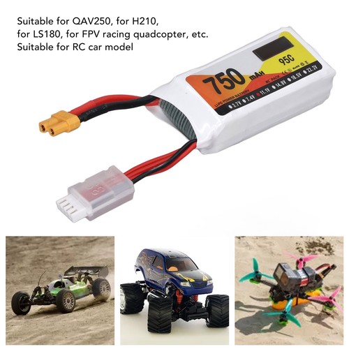Akumulator Lipo 3S 1P 95C 750mAh 11.1V Li Poly RC Bateria z wtyczką XT30 do H CU - Zdjęcie 9 z 22