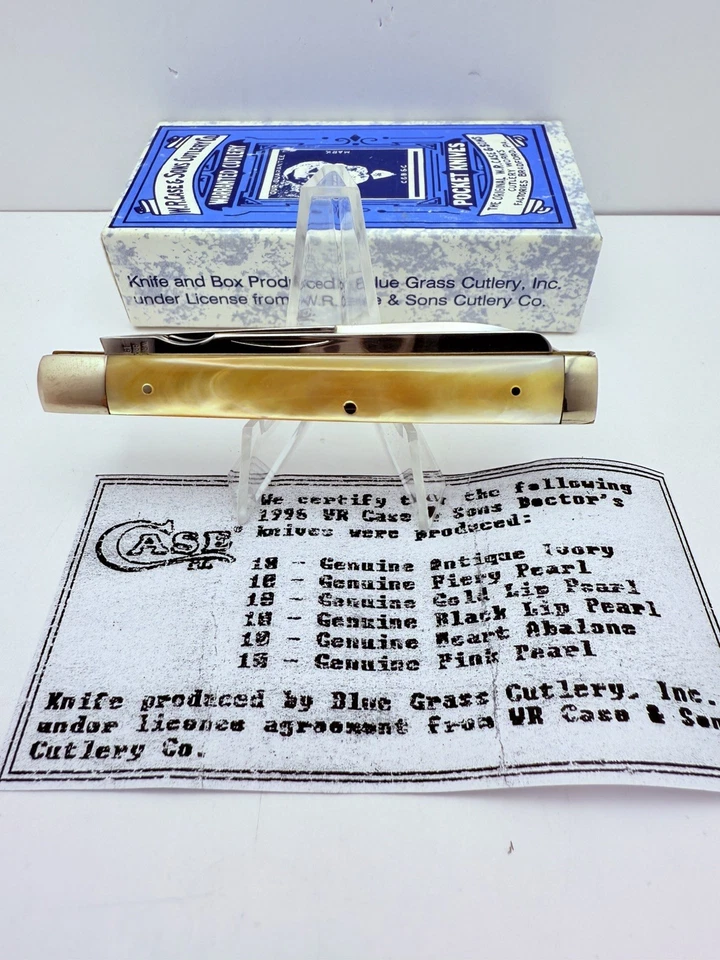 Cuchillo médico Case Classic 82085 1996 labio dorado perla escudo original 1 de 10 Foto 2 de 4