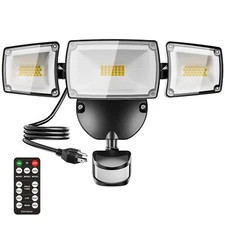 USTELLAR 55W Plug in Flood Light Outdoor, 5500lm Motion Sensor Outdoor Lights...