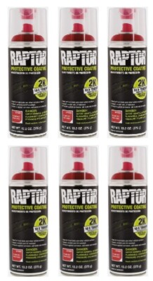 Raptor 2K Flame Red Spray-On Truck Bedliner Aerosol (13.2 oz) (6 Pack)