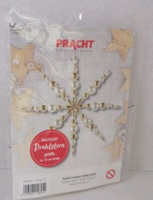 Pracht Creatives Hobby - Drahtstern Bastelset - Weiß-Gold ca 12 cm - NEU (S003)