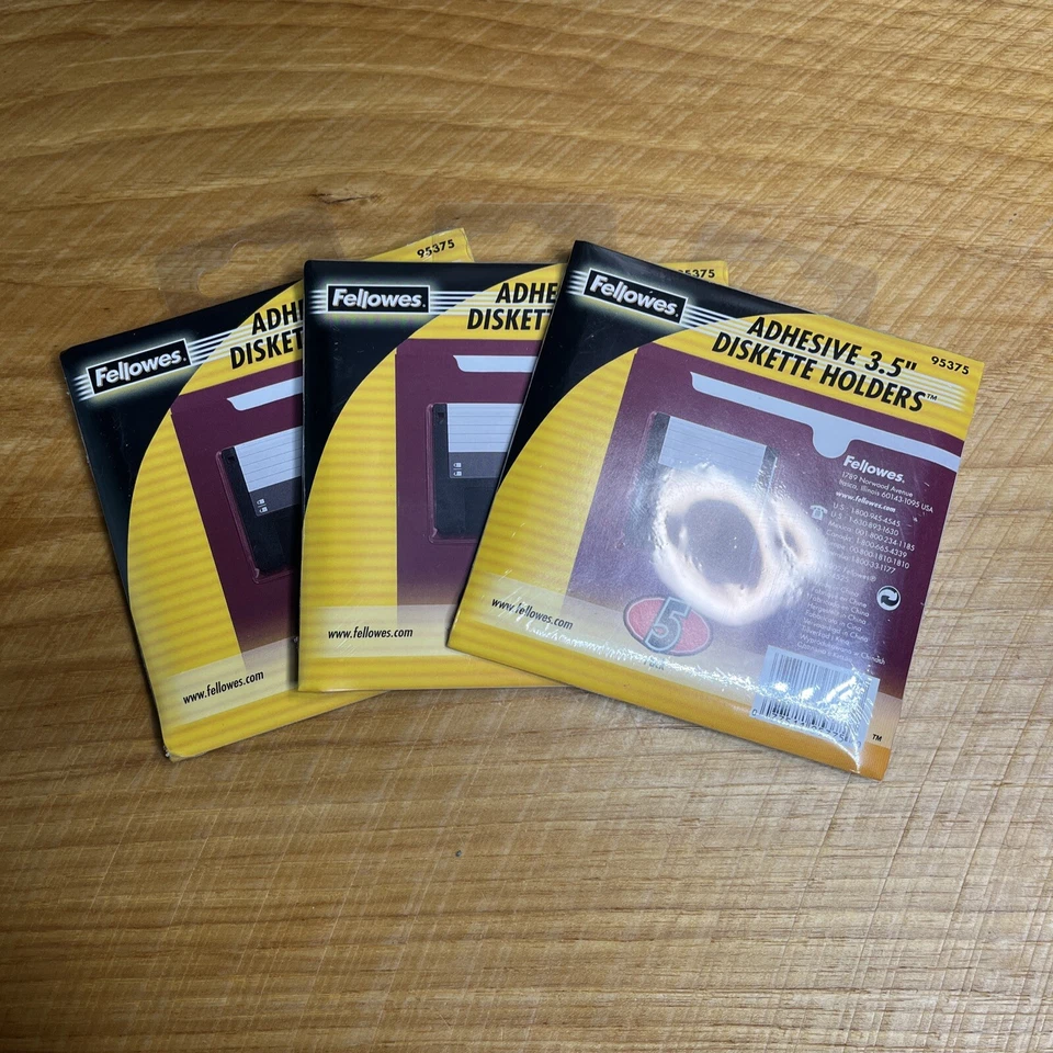Fellowes 胶粘剂 3.5 英寸软盘软盘支架 3 包(共 15 包) — 第 4/4 张图片
