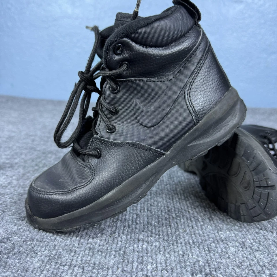 Nike Manoa LTR Boots Shoes Black Pre School Kids Youth Size 1Y BQ5373-001 - Image 4 of 4