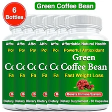 Green Coffee Bean Extract  Weight Loss Energy Boost Herbal Supplement 360 Caps
