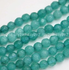 Faceted Natural 4mm Blue Aquamarine Round Gemstone Loose Beads 15" AAA