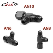3-Way Tee T-Piece Fitting Adapter AN4 AN6 AN8 AN10 AN12 Female to AN Male BLACK