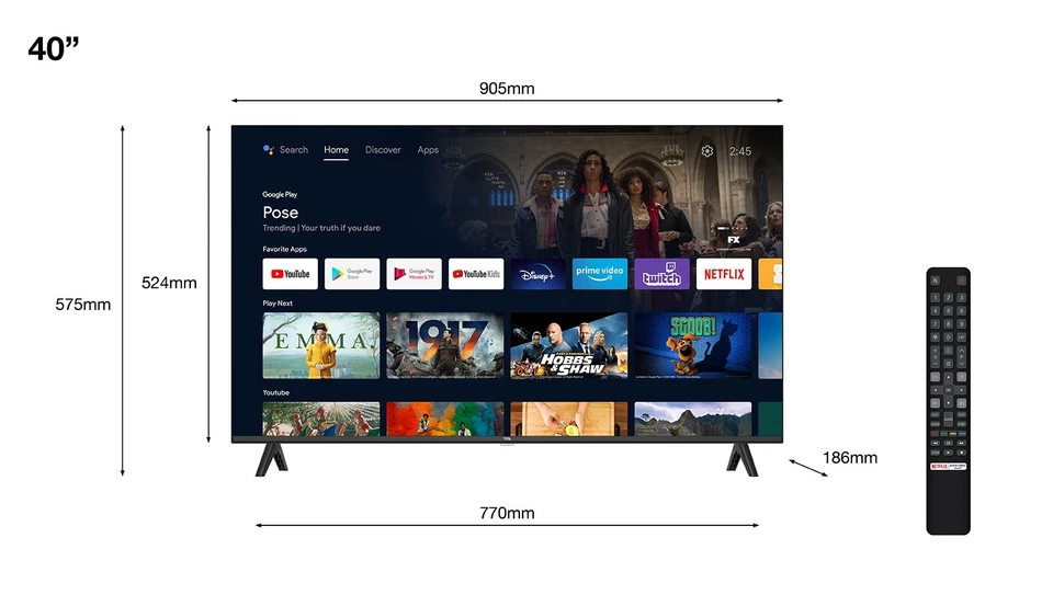 5901292519766 TCL S54 Series 40S5400A TV 101.6 cm (40") Full HD Smart TV Wi - Image 2 of 4