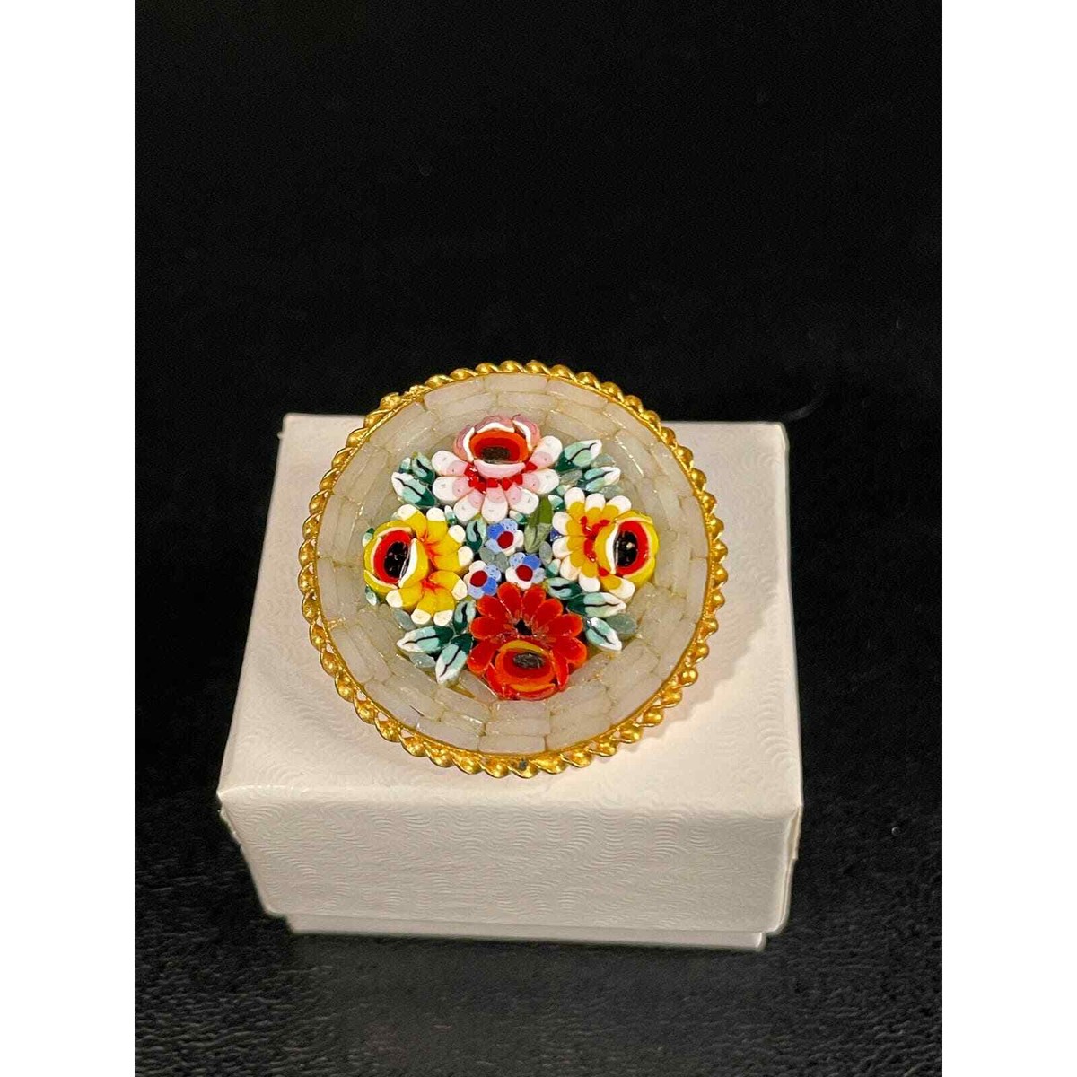 Vintage Micro Mosaic Round Brooch | eBay