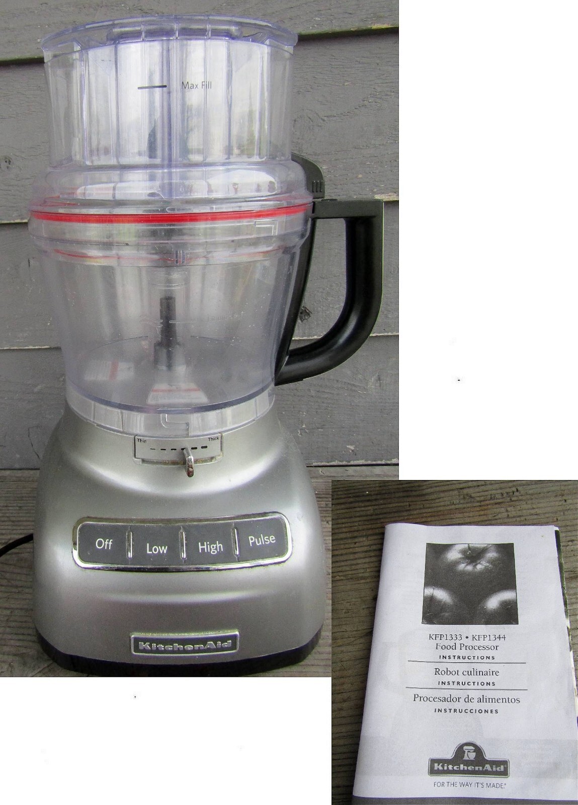 KITCHENAID MODEL KFP1333CU STAINLESS FOOD PROCESSOR w/ ACCESSORY KIT