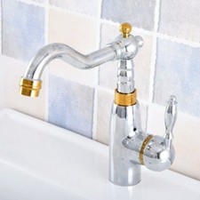 Silver Chrome Gold Color Brass Bathroom Kitchen Swivel Faucet Mixer Tap ssf813