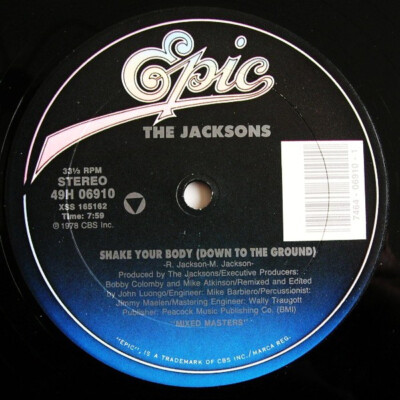 The Jacksons - Shake Your Body (Down To The Ground) / Walk Right Now / VG+ / 12''