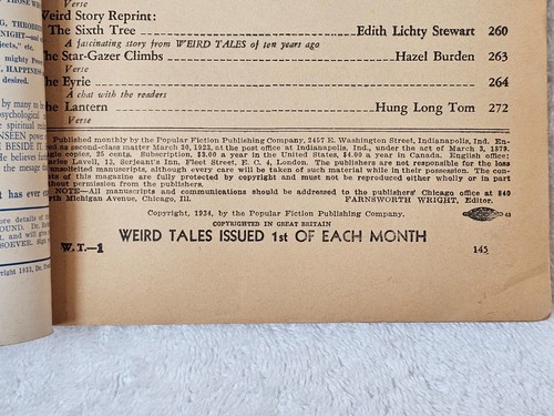 Weird Tales Pulp Magazine Feb 1934 VG Brundage Sapphire Goddess Robert E. Howard - Picture 13 of 24