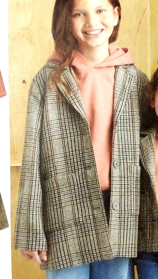 Simplicity R11928 NEW Girl's Long or Short Coat Jackets Cotton Blends Sz 3 4 5 6 - Image 2 of 4