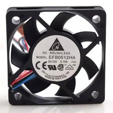 Delta EFB0512HA 5010 DC12V 0.15A 5CM 3-Wire Ball Mute Cooling Fan