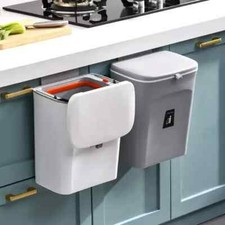 Wall Mounted Waste Bin Kitchen Cabinet Door Cupboard Hanging Trash Can W/ Lid UK
