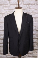 CLAUDIO LUGLI Premium Black Two Button Hat Print Lining Blazer Sport Coat Sz 56