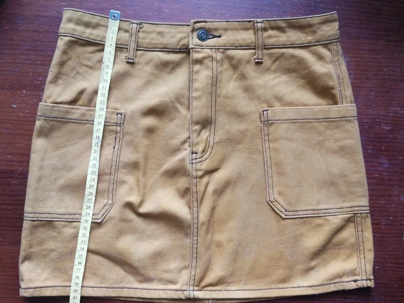 Jupe Trapèze Femme Moutarde TL Taille Haute Forever 21 Mini Jupe Parfait Etat - Photo 3/4