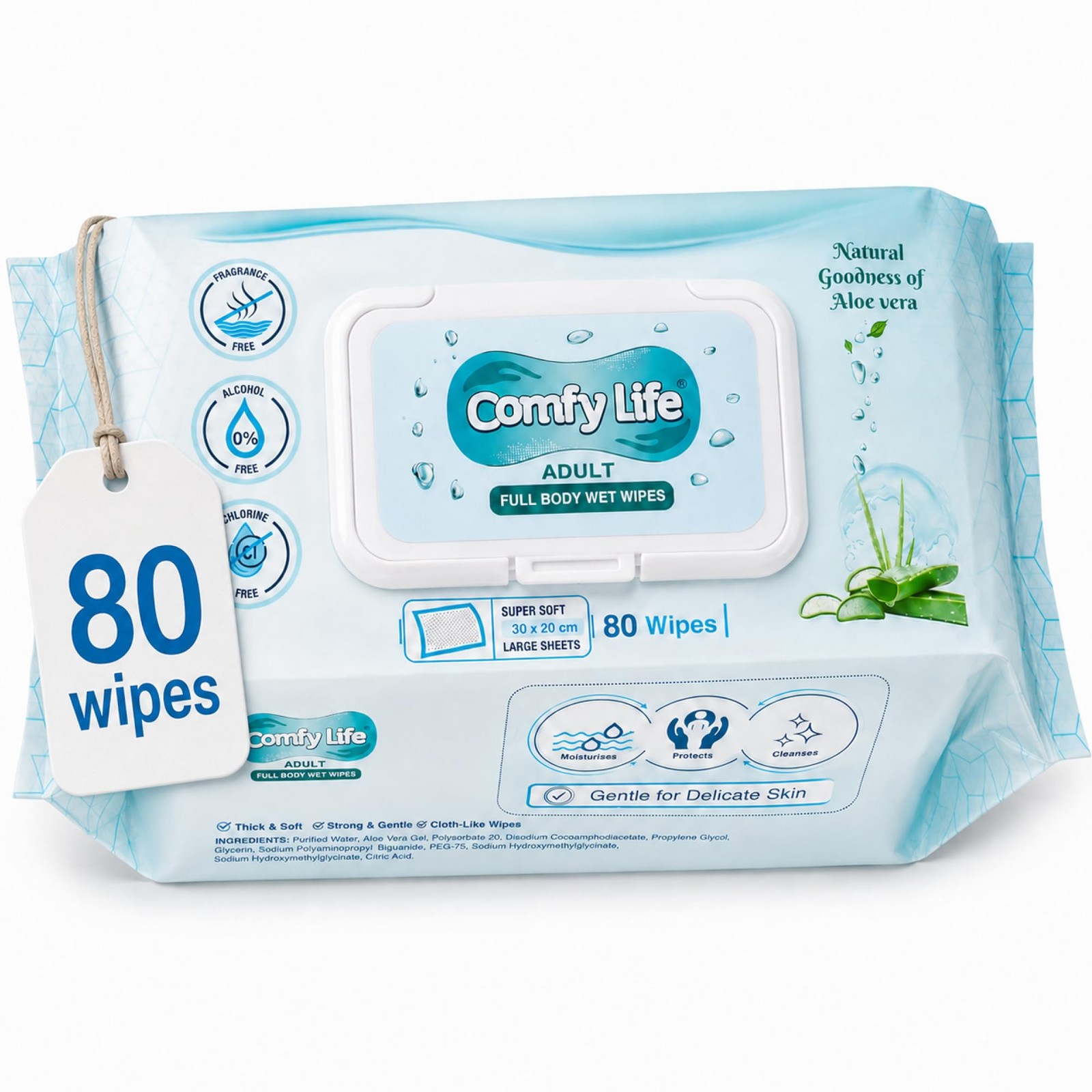 Comfy Life Premium Full Body Cleansing Wet Wipes - Image 6