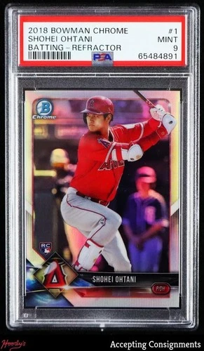 2018 Bowman Chrome Refractor #1 Shohei Ohtani RC Rookie 102/499 PSA 9 ANGELS