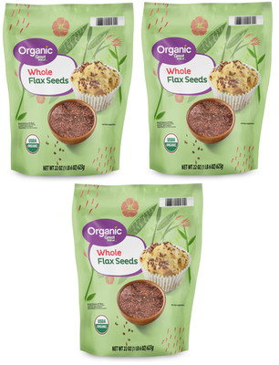 (Pack of 3) Great Value Organic Whole Flax Seed, 22 oz Free Shipping