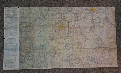 Dallas Fort Worth Aviation Aerial Map Sectional Aeronautical Chart 25th Ed 1985