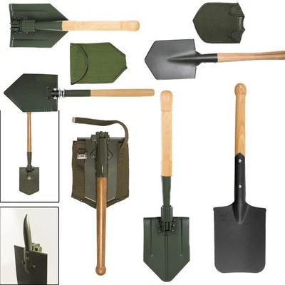 Klappspaten oder Feldspaten mit Holzstiel Armeespaten Spaten Feldspaten Pickel - Bild 1 von 4