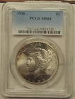 1926 Peace Silver Dollar  – PCGS MS64, Rim Tonig, Looks 66+