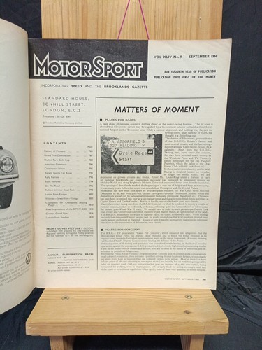 Vintage 1968 MotorSport Magazine Collection Bundle 10x Issues Motor Racing - Picture 16 of 24