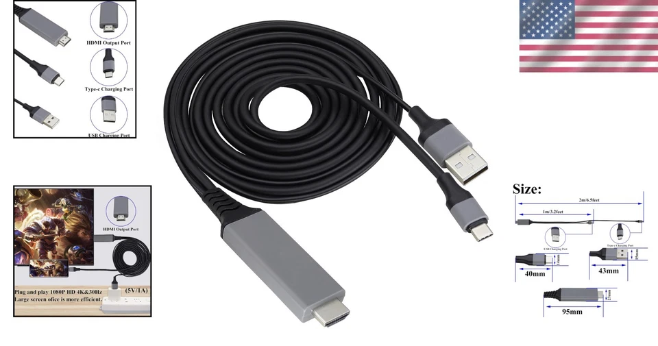High-Speed 4K HDMI Cable for USB Type C 3.1 Devices - Plug & Play Design - Image 2 of 4