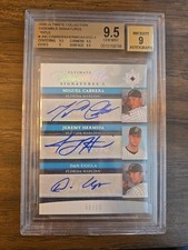 2006 M.CABRERA,HERMIDA,D.UGGLA ULTIMATE COLLECTION BGS 9.5 46/50 AUTOGRAPS ENSEM