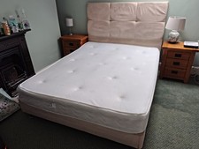 King Size Divan Bed With Headboard And Mattress - Mattress Used Once Only