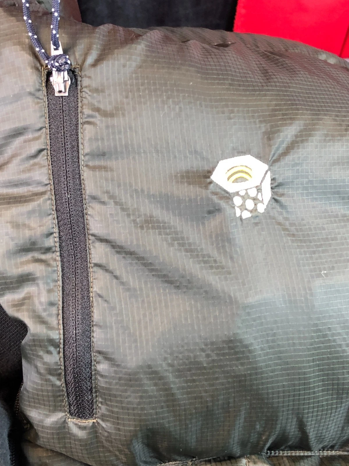 Vintage Army Green Mountain Hard Wear DOWN 2-Tone PUFFER JACKET Men's Size Large - product detail image 19