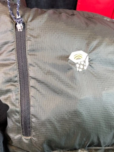 Vintage Army Green Mountain Hard Wear DOWN 2-Tone PUFFER JACKET Men's Size Large image 19