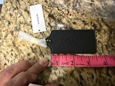 COACH Large Leather Hangtag Black