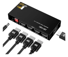 JCHICI 1-4 HDMI Splitter 4K@60Hz 4:4:4, Dual Monitors, EDID Control, Xbox, PS5