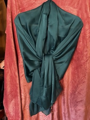 Laura Biagiotti Satin Scarf Emerald Green 