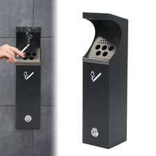 Outdoor Wall Mounted Trash Can with Lock, Commercial Garbage Can Container, S...