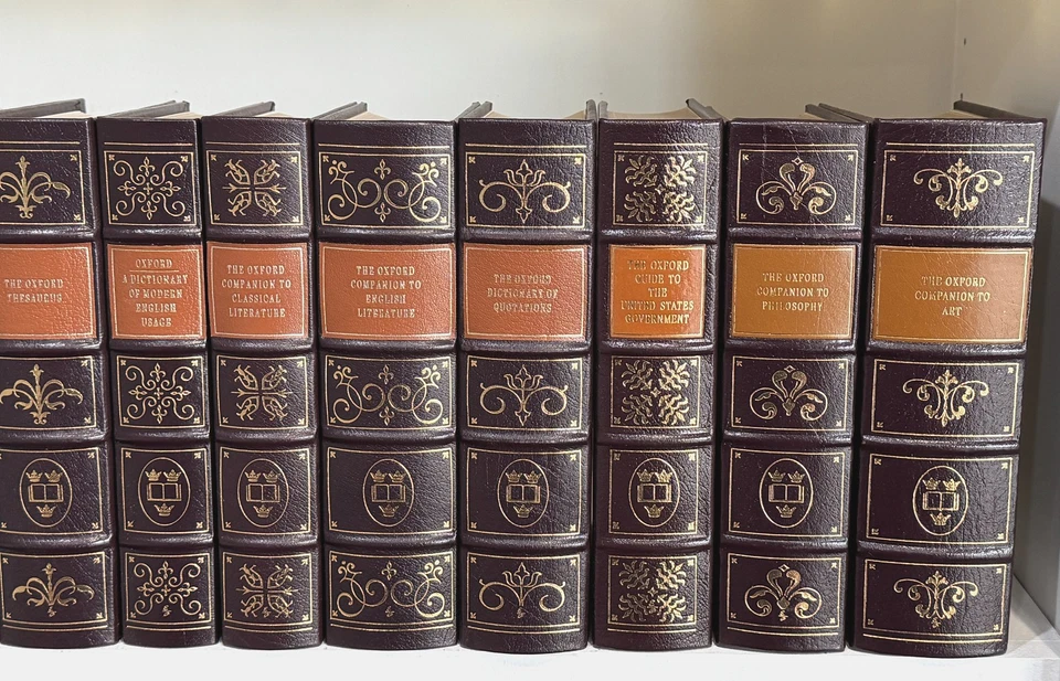 Easton Press 13V OXFORD COMPANION & DICTIONARY SET Literature Thesaurus LEATHER - Image 3 of 4