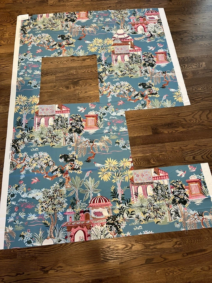 Thibaut Mystic Garden Teal Fabric 2yds. *remnant* EUC - Image 2 of 4