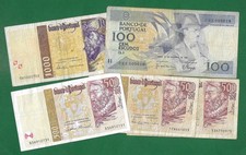 QUANTITY BANK OF PORTUGAL BANKNOTES, CIRCULATED. 1988-2000. (5). 1000 ESCUDOS.