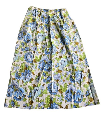 #ad VTG Sears Roebuck MCM Thermalgard Pinch Pleat Curtain Panel 48quot;L Floral Blue $29.39