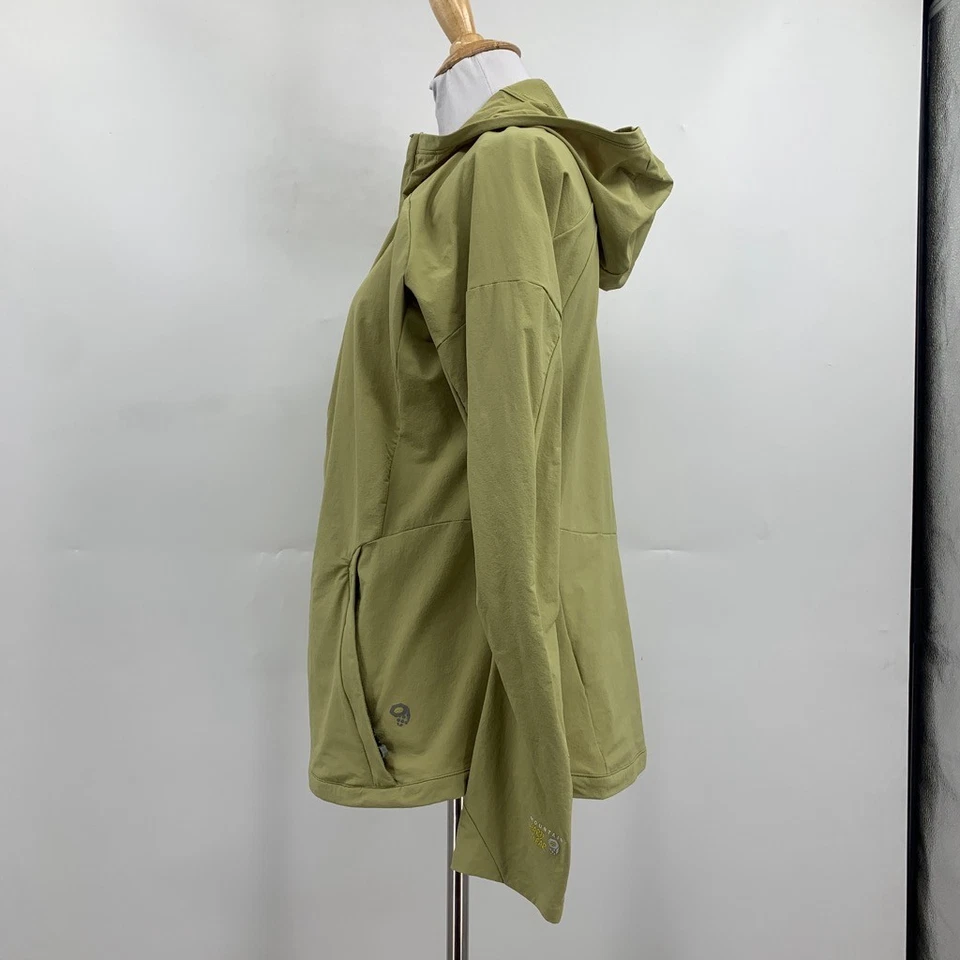 Mountain Hardwear Jacket Womens Medium Olive Nylon Blend Zip Up Light Hooded - Image 3 of 4