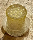Vintage Fenton Daisy & Button Top Hat Clear Glass Toothpick Trinket Holder