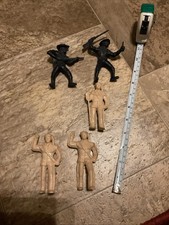 Vintage Hard Plastic Toy Playset Figures Cowboy Western Davy Crockett