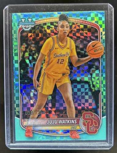 2025-26 Bowman JuJu Watkins Chrome Prospects Aqua X-Fractor #/125 Trojans