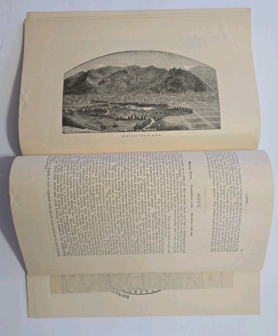 Denver and Rio Grand Railroad Tourist Handbook 1890 Map Colorado New Mexico Utah