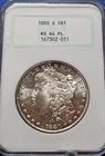 1880 S Morgan Silver Dollar NGC MS-64 PL. Old FATTY Holder!!!
