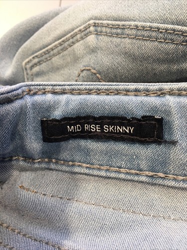 Calvin Klein Jeans Girl's Size 10 Mid Rise Skinny Light Wash Adjustable Waist - Picture 4 of 12
